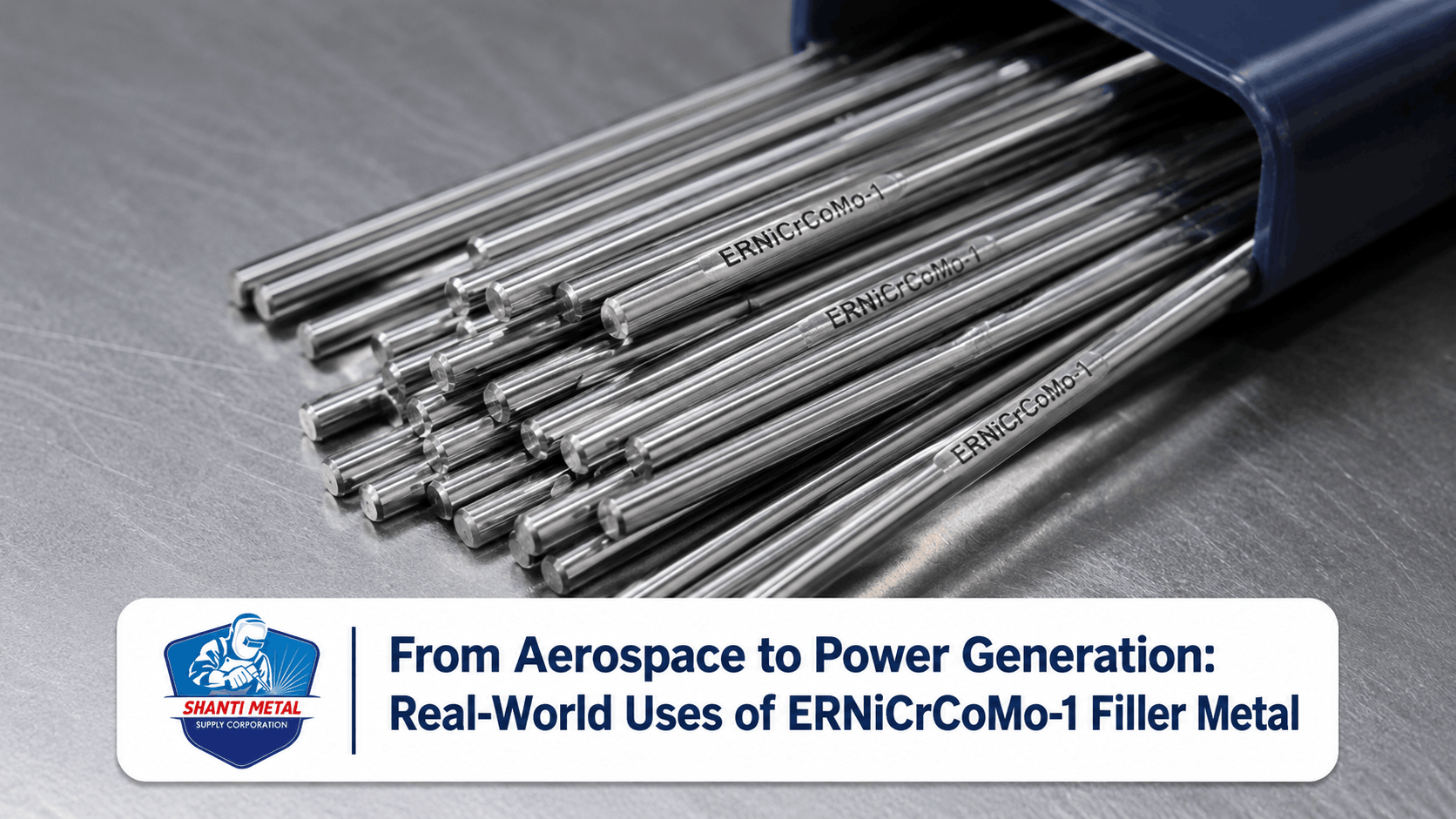 ERNiCrCoMo-1 filler metal welding rods with a polished metallic finish.